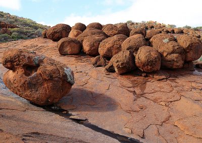 Close up of several massive boulders